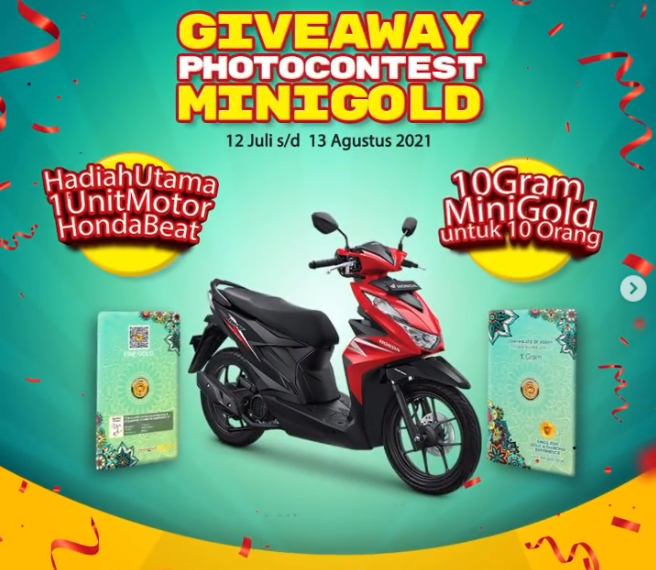 giveaway & Photocontest minigold berhadiah Motor Honda Beat dan 10 gr Emas
